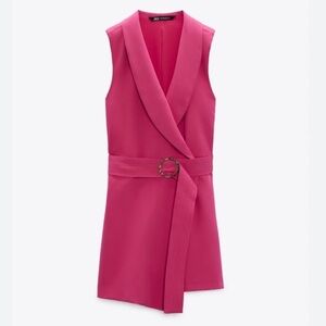 Zara blazer jumpsuit in pink
